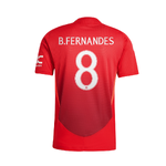 เสื้อแมนเชสเตอร์ ยูไนเต็ด 2024 2025 ทีมเหย้ารุ่นเวอร์ชั่นนักเตะ B.Fernandes 8 ฟอนท์สโมสรของแท้