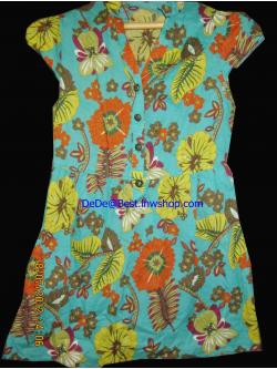 แถมให้คุณPumค่ะ T13:2nd hand top เสื้อสีเขียวลายดอกไม้สีแจ่ม ๆ ดูสดใส❤