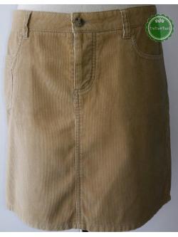 S7:2nd hand skirt กระโปรงสีครีมผ้าลูกฟูก