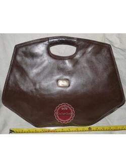 B12:Vintage leather bag กระเป๋าหนังแท้ทรงหกเหลี่ยมใบใหญ่/กระเป๋าใส่เอกสาร/กระเป๋าวินเทจ