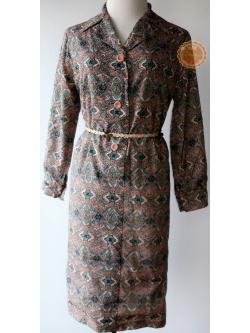 D47:Vintage dress เดรสวินเทจลายกราฟิคโบราณ
