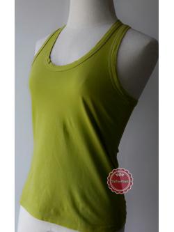 T92:2nd hand top เสื้อกล้ามสีเขียวสดใส
