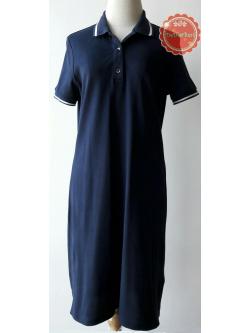 D65:2nd hand dress เดรสสีน้ำเงิน คอปก