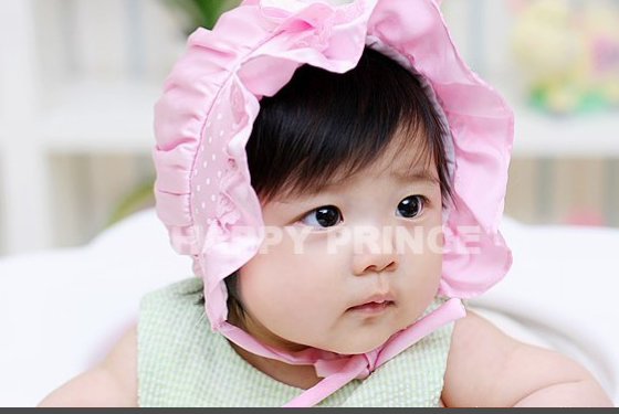 หมวกเด็กอ่อน เจ้าหญิงน้อย คาดโบว์จุด มีระบายบังแดด
