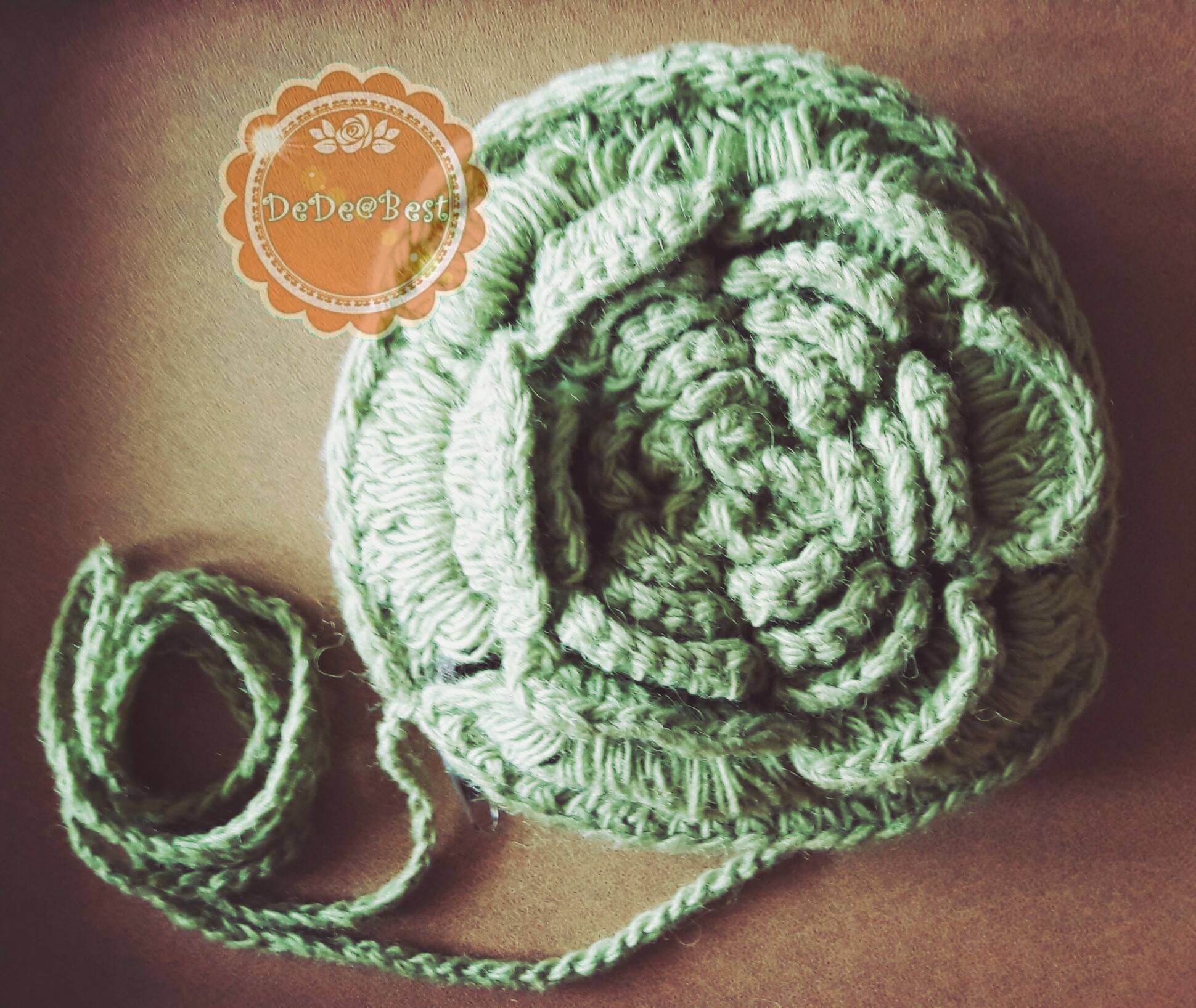 B51:Vintage bag กระเป๋าสะพายรูปดอกไม้ กระเป๋าไหมพรมถัก