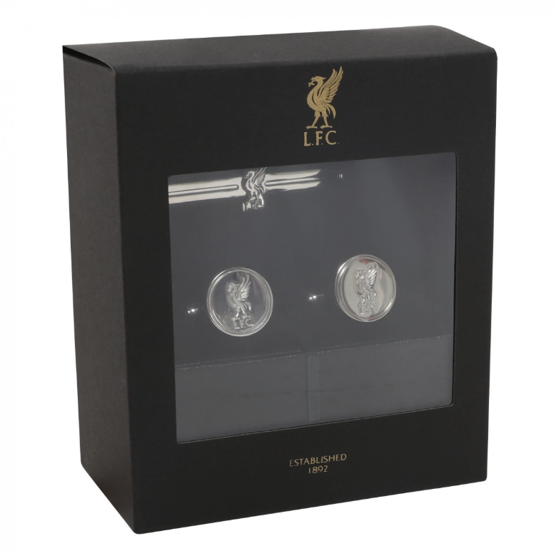ชุดกระดุมคัฟฟลิ่งค์ที่หนีบเนคไทลิเวอร์พูล LIVERBIRD CUFFLINK & TIE SLIDE SET ของแท้