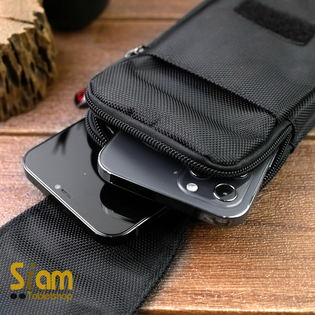 DAKAR กระเป๋าคาดเอวใส่โทรศัพท์ มือถือ 4.7-6.7 นิ้ว ใส่ได้ 2 เครื่อง แนวตั้ง (0626)