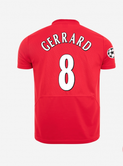 เสื้อลิเวอร์พูลย้อนยุค Retro 2005 Istanbul ติดชื่อ GERRARD 8 อาร์ม UCL 2005 ของแท้