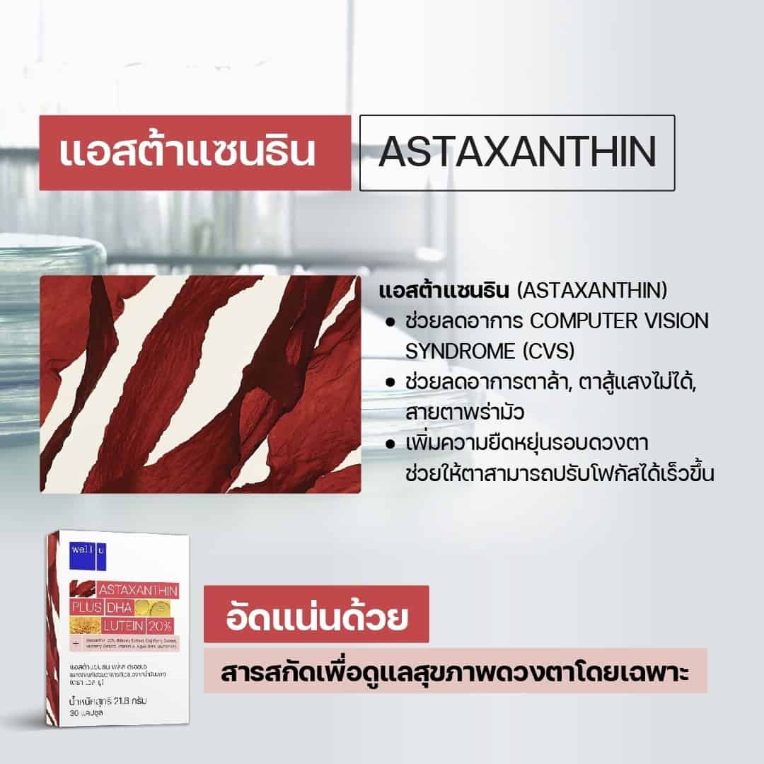 Well U Astaxanthin plus DHA อาหารเสริมบำรุงดวงตา
