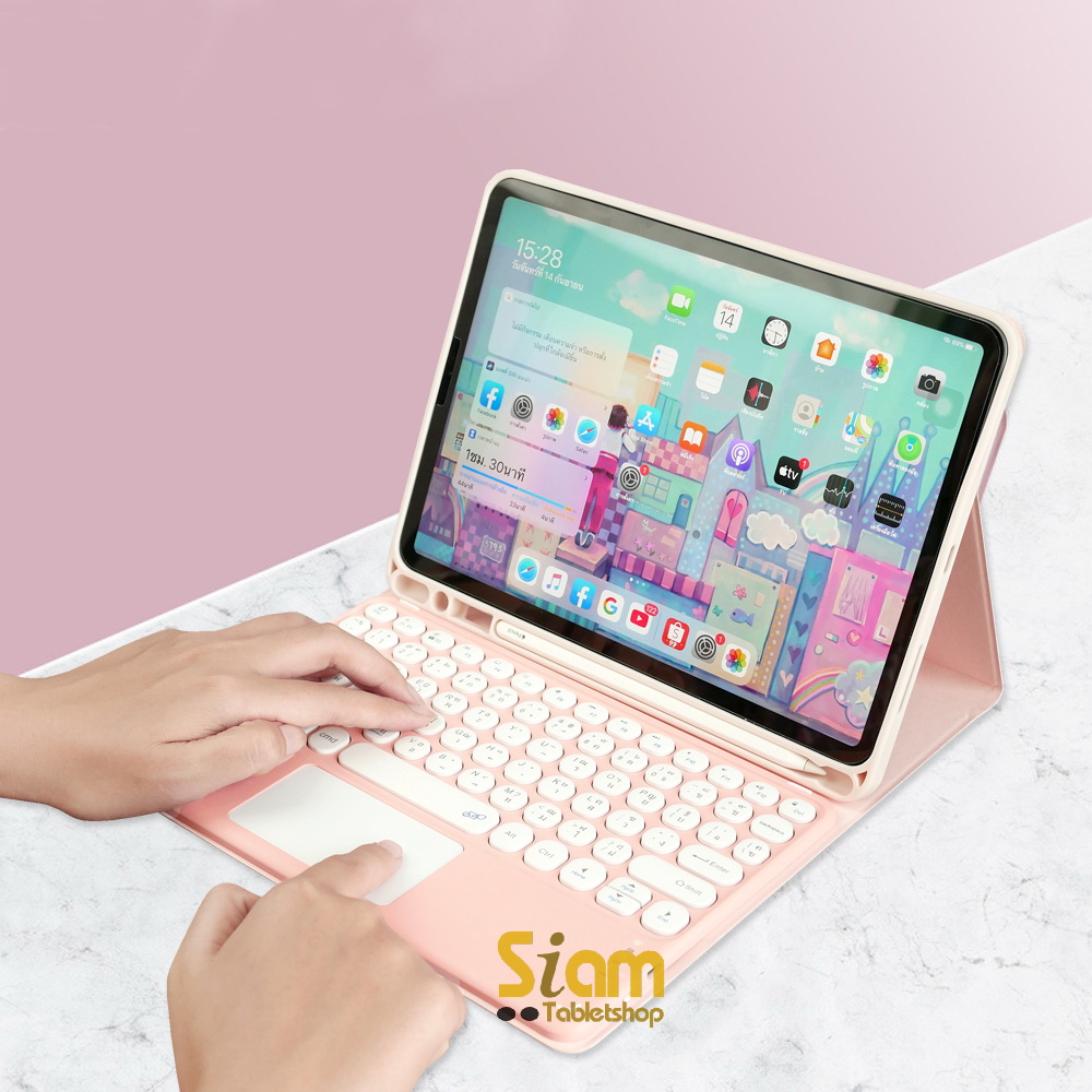 เคสคีย์บอร์ด เคส iPad Pro 11 2021/2022 คีย์บอร์ด+ ทัชแพด มีรางปากกา ชาร์จได้ แป้นพิมพ์ไทย