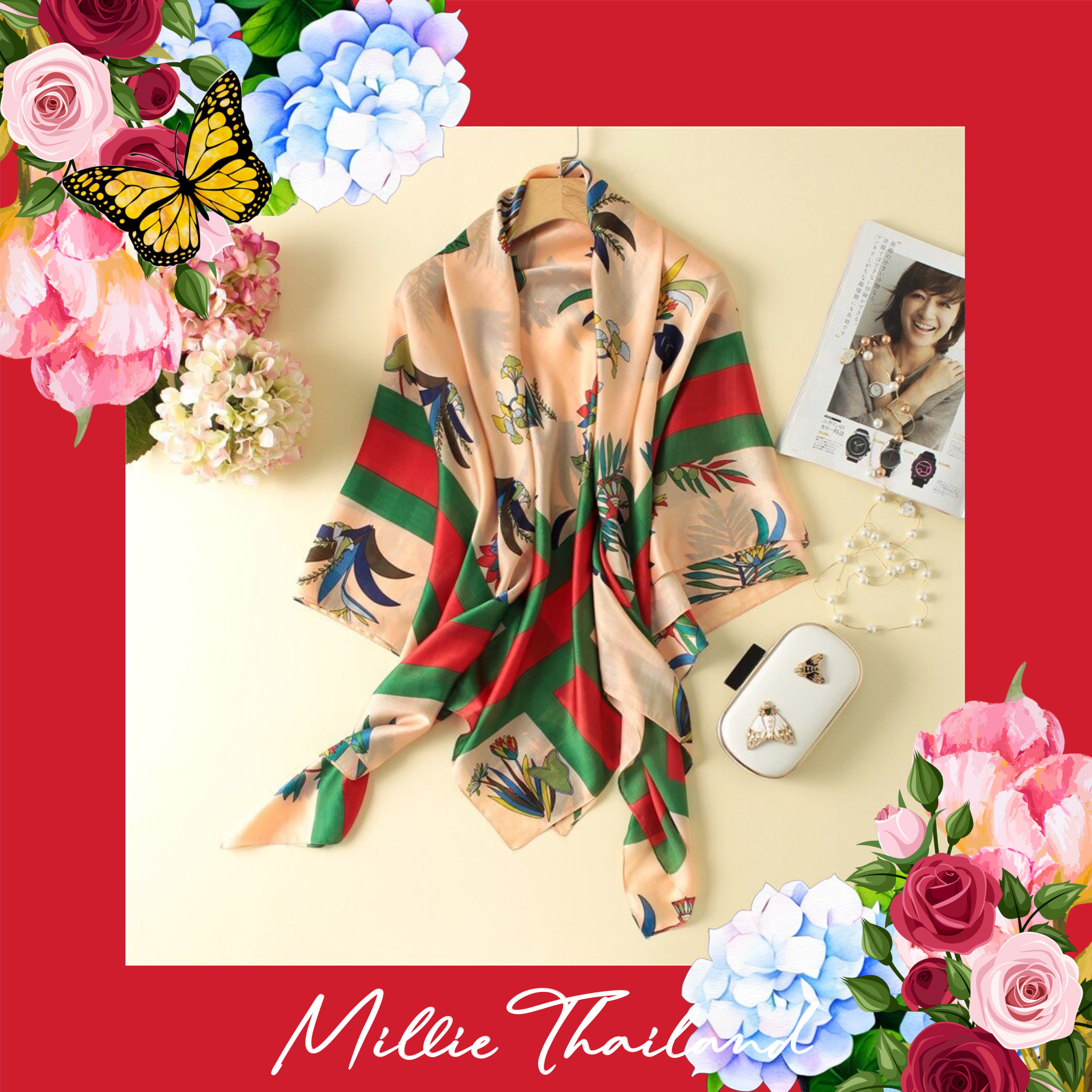 ผ้าคลุมไหล่ Twill Silk