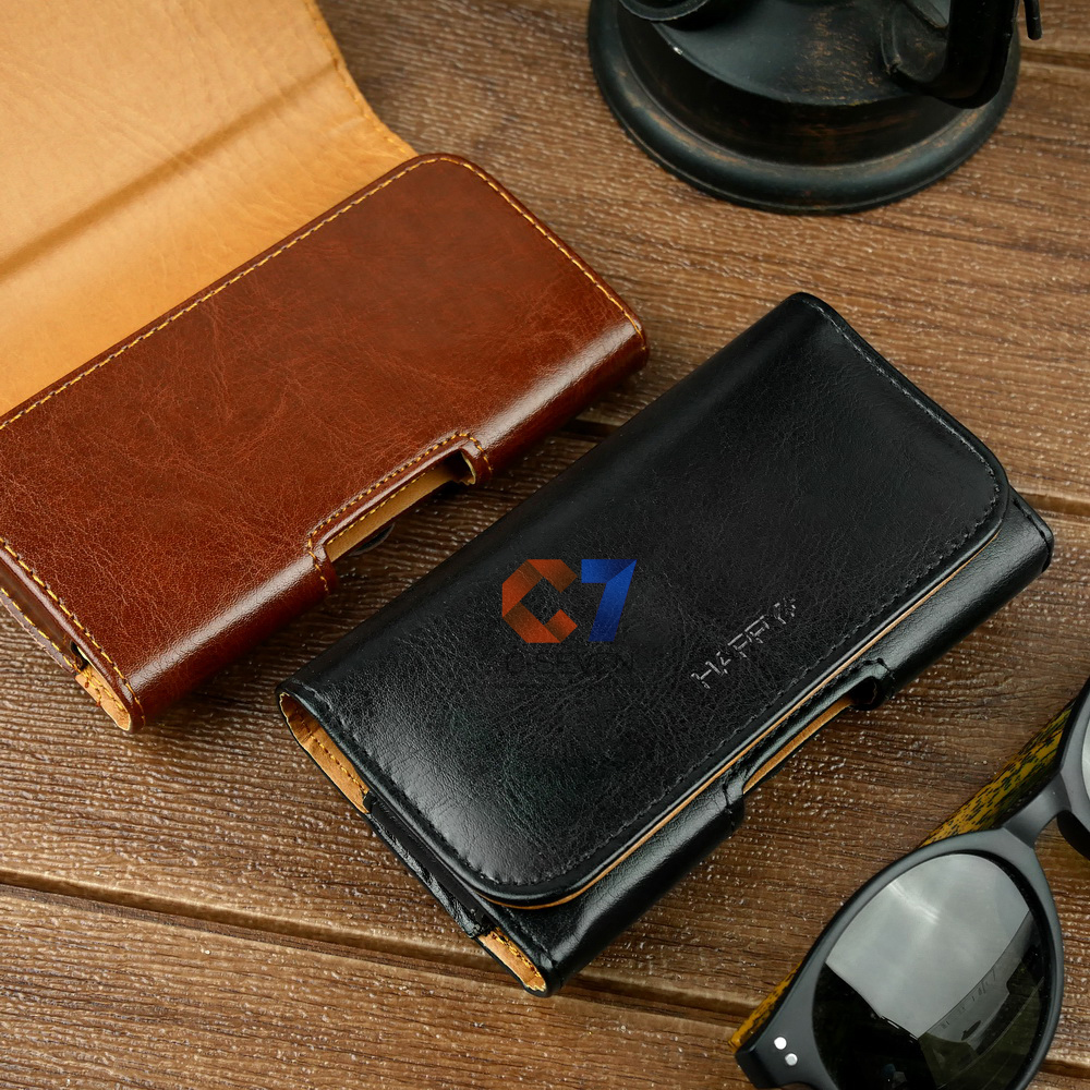 - ซองหนังคาดเอวขนาด แนวนอน สำหรับมือทุกรุ่น