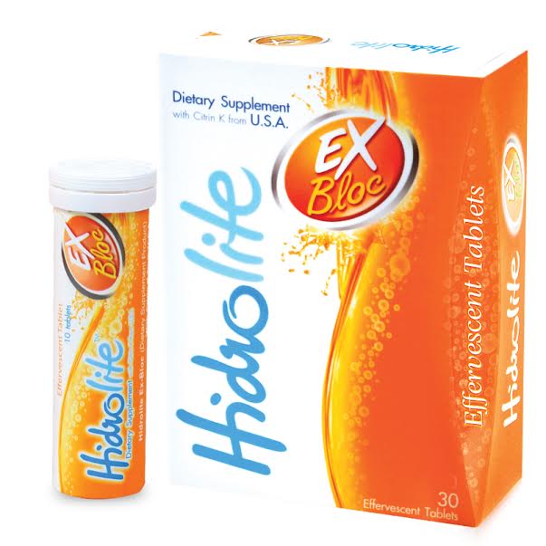 ไฮโดรไลท์ เอ็กซ์ บล็อค (Hidrolite Ex Bloc) ผลิตภัณฑ์เสริมอาหารลดน้ำหนักแบบเม็ดฟู่ จากอเมริกา มี อ.ย.ไทย สินค้าดังจากเคเบิ้ลทีวี