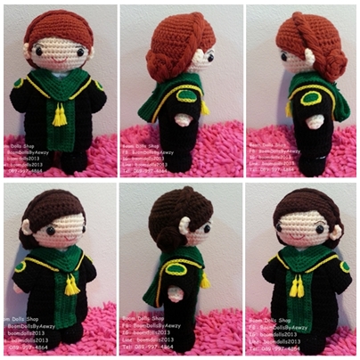 ตุ๊กตาถักรับปริญญา บัณฑิตสาว ม.แม่โจ้ 10 นิ้ว