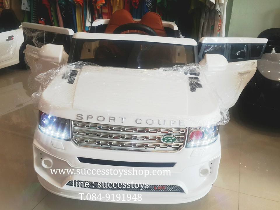 รถแบตเตอรี่เด็กนั่งไฟฟ้าLN5891 ยี่ห้อ LAND ROVER เบาะหนัง 2m สีขาว
