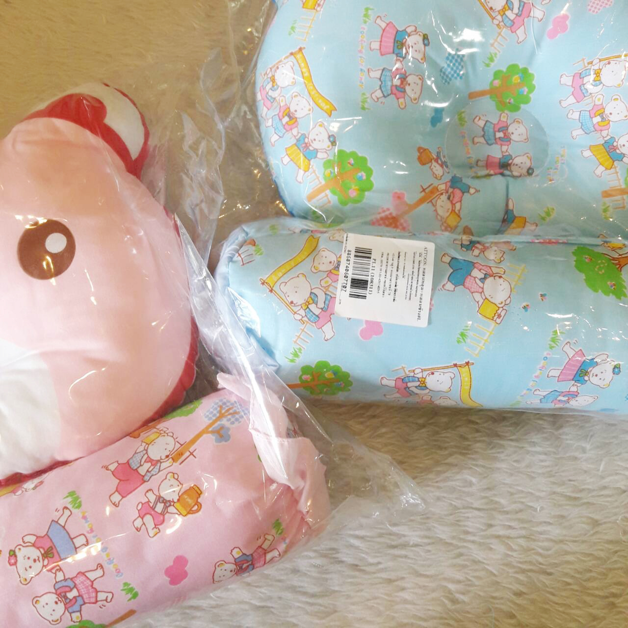 หมอนหลุมเด็ก+หมอนข้าง Attoon สกรีนลายหมีน้อยน่ารัก