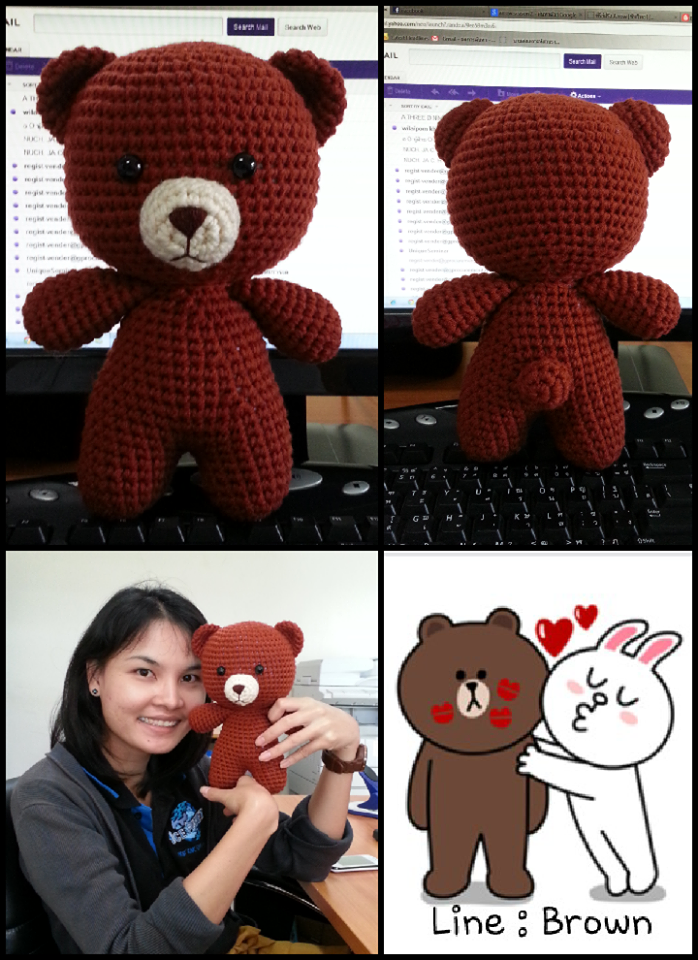ตุ๊กตาถัก LINE Brown