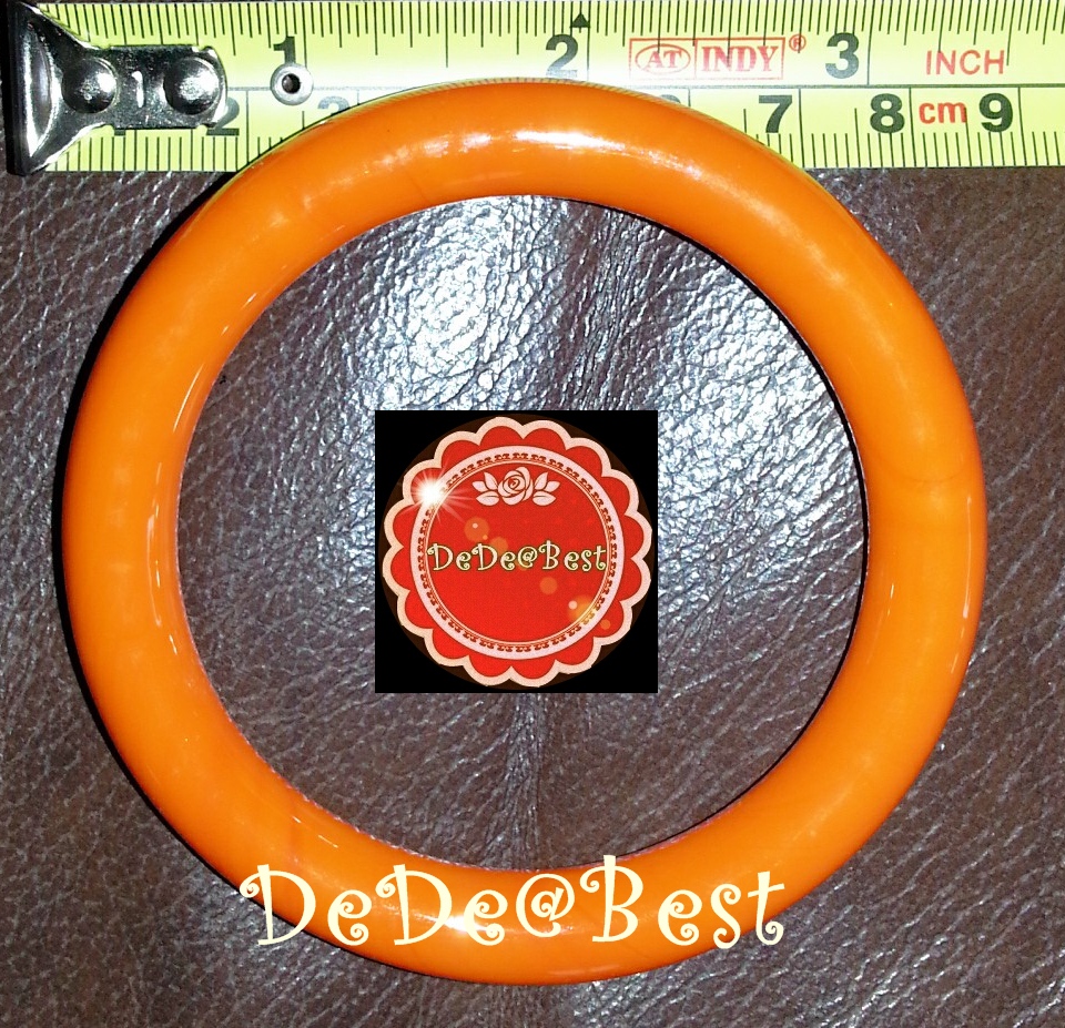 BR3:2nd hand Bracelets กำไลข้อมือหยกย้อมสีส้ม