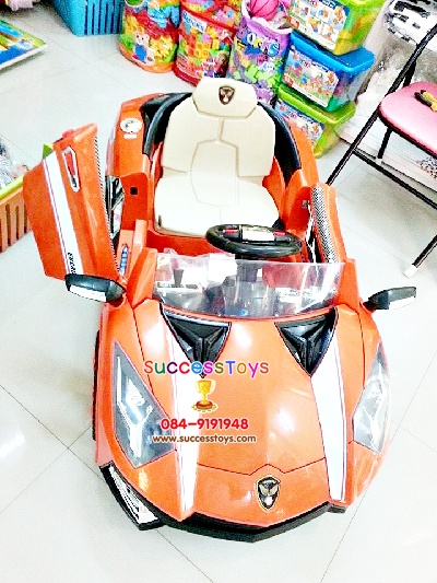 รถแบตเตอรี่เด็กนั่ง รุ่น LN6168 ยี่ห้อ Lamborghini สีส้ม