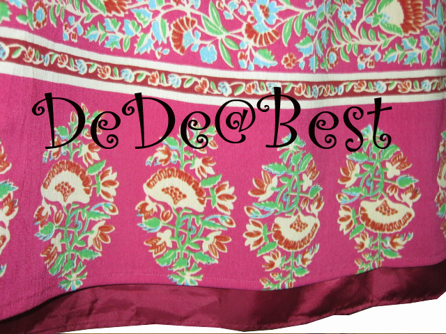 ขายแล้วค่ะ S4:Vintage skirt กระโปรงวินเทจสีชมพูลายสวย❤