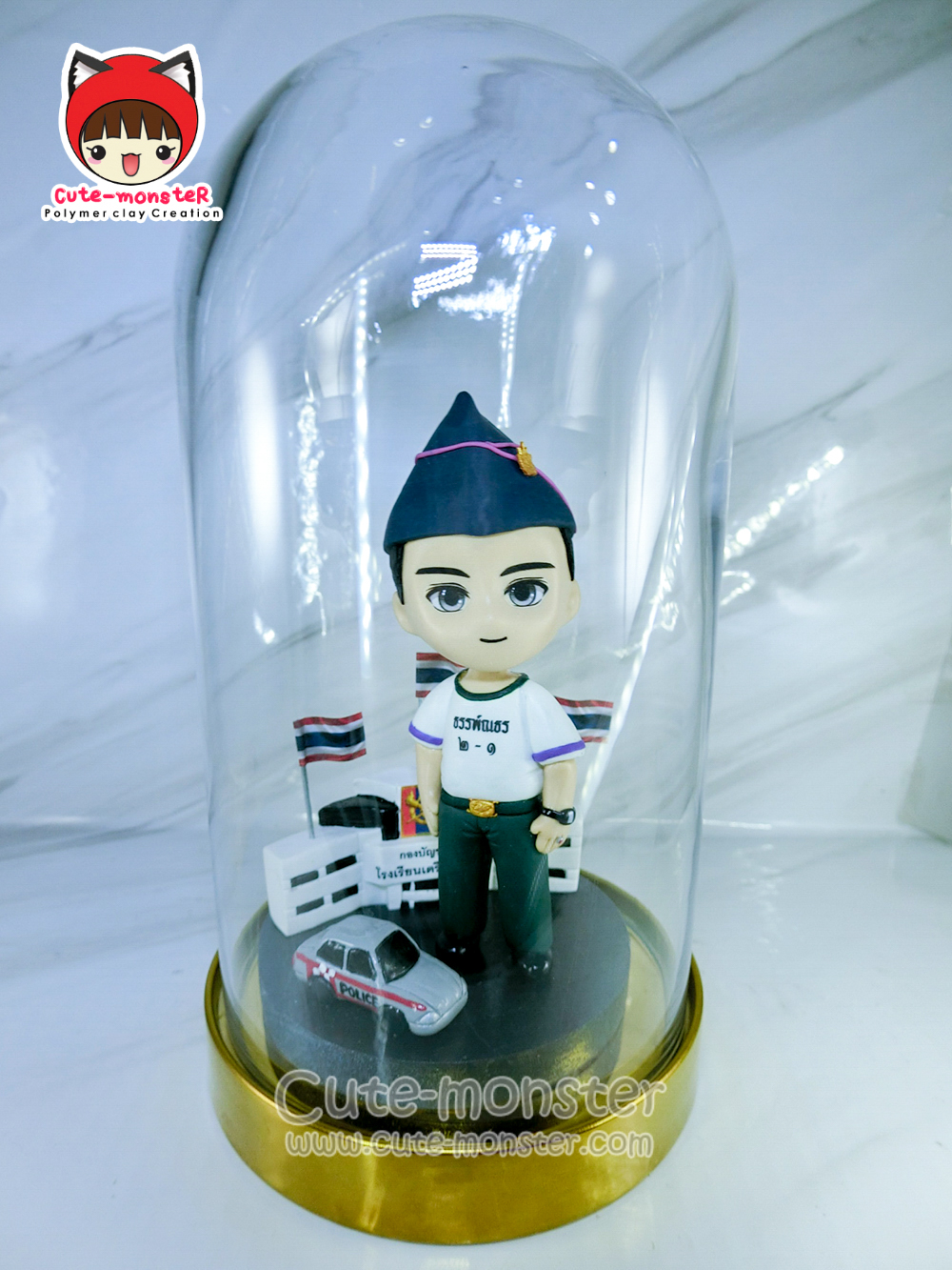 โมเดลดินปั้น 4" นักเรียนทหารอากาศ เตรียมทหาร พร้อมโหลแก้ว