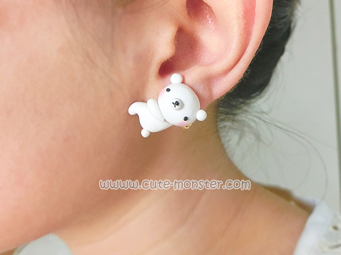 ต่างหูหมีขาวเกาะหู Polar Bear