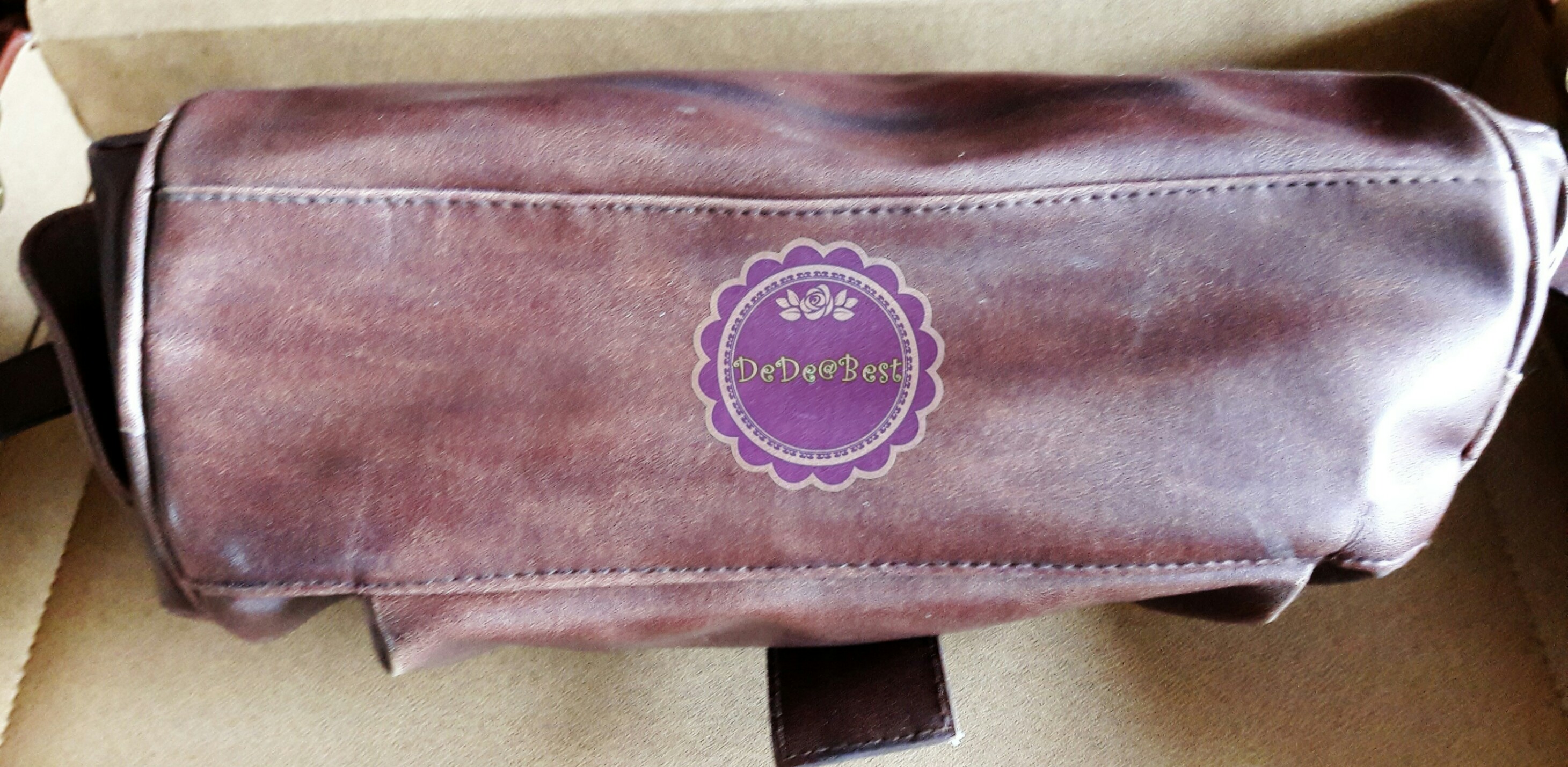 B50:2nd hand bag กระเป๋าสะพายหนังสีน้ำตาล ถอดสายเปลี่ยนได้ มีสายสั้นและสายยาว