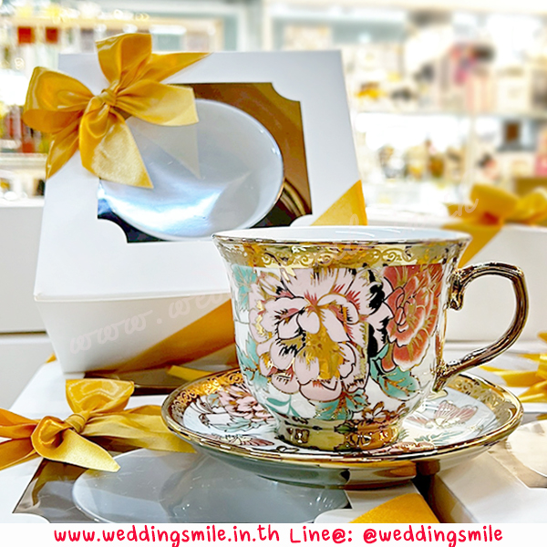 ของชำร่วยงานแต่งงาน, ของที่ระลึกแจกงานแต่ง, แก้วกาแฟสวยๆ , แ้กวกาแฟลายดอกไม้, แจกแก้วกาแฟงานแต่ง, แก้วกาแฟจานรองแก้ว, ของรับไหว้, ของรับไหว้ผู้ใหญ่, ของรับไหว้งานแต่งงาน, ชุดรับไหว้งานแต่ง, ชุดแก้วรับไหว้, แก้วกาแฟลายทอง 
