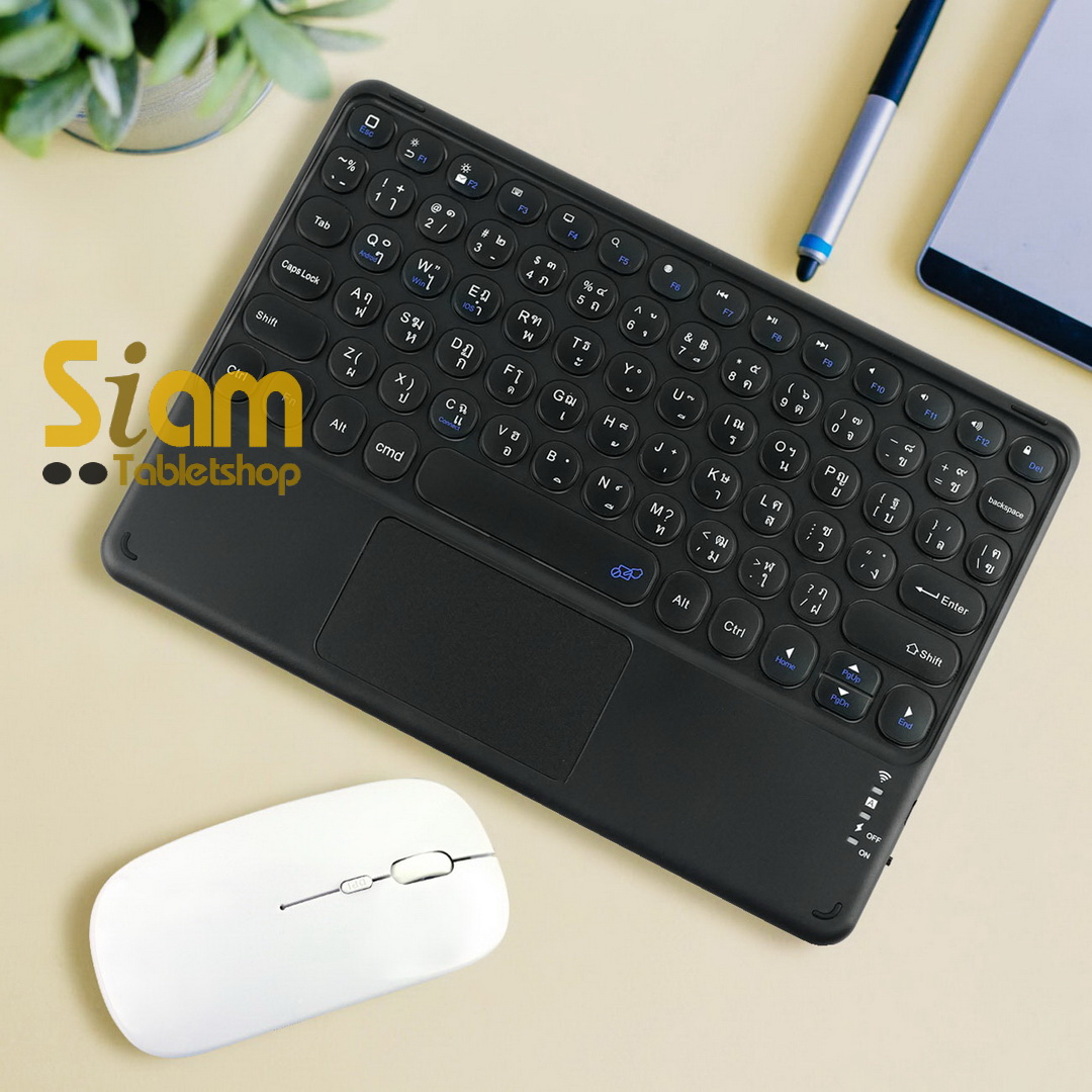 เมาส์ + คีย์บอร์ดทัชแพด แป้นพิมพ์ไทย สำหรับ iPad Samsung มือถือ case Keyboard เมาส์ บลูทูธ