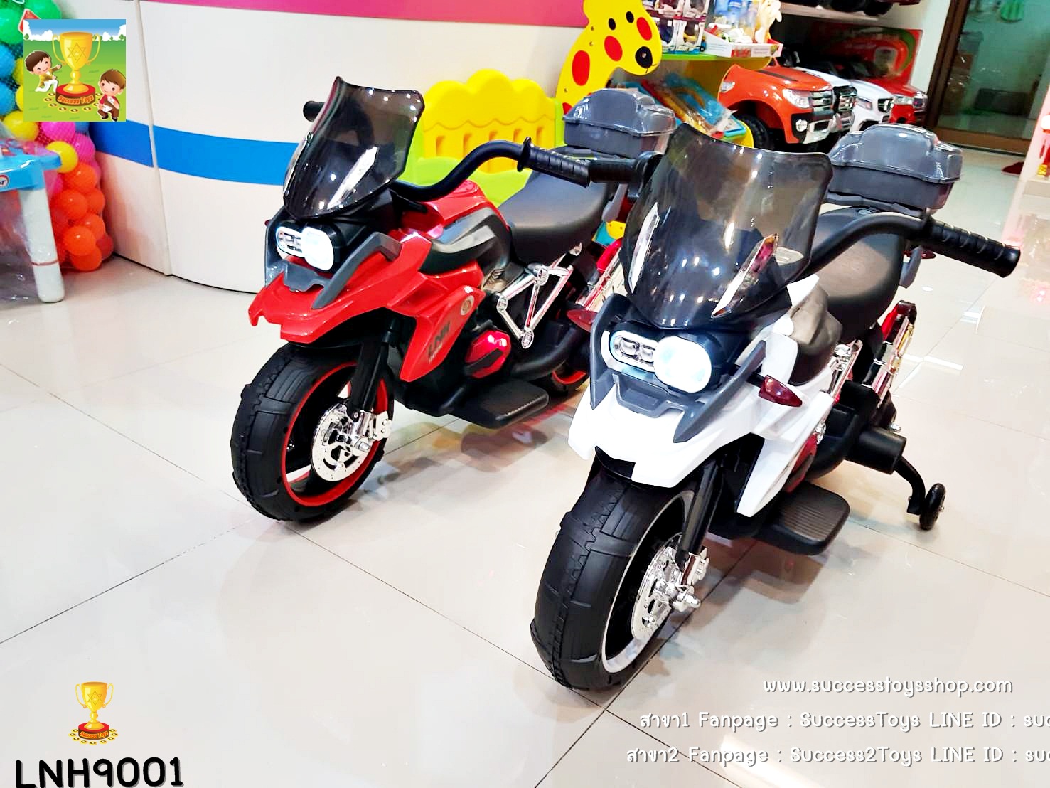 LNH9001W รถมอเตอร์ไซค์เด็กนั่งไฟฟ้า BMW (บิดคันเร่งที่มือ)