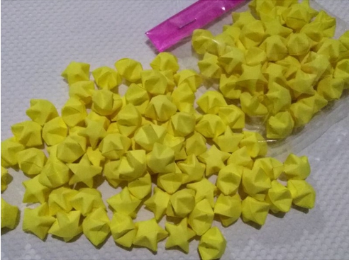 🌟 ดาวกระดาษ ✨ พับสำเร็จ สีเหลือง ของขวัญแทนใจ DIY