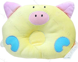 หมอนหลุมเด็กอ่อน หมูน้อยนุ่มนิ่ม ปักผ้าคละสี
