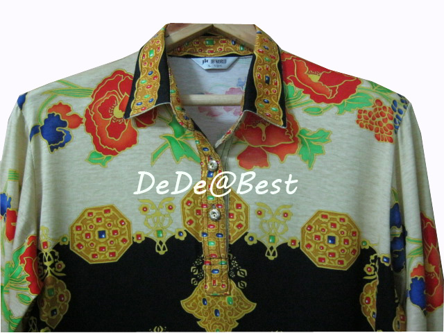 ขายแล้วค่ะ T38:Vintage top เสื้อวินเทจลายอัญมณีสวย❤