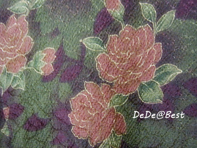 ขายแล้วค่ะ T37:Vintage top เสื้อวินเทจ ผ้าเล่นแสงเป็นโทนสีน้ำตาล,ส้ม,แดง ลายดอกไม้สวย ๆ❤