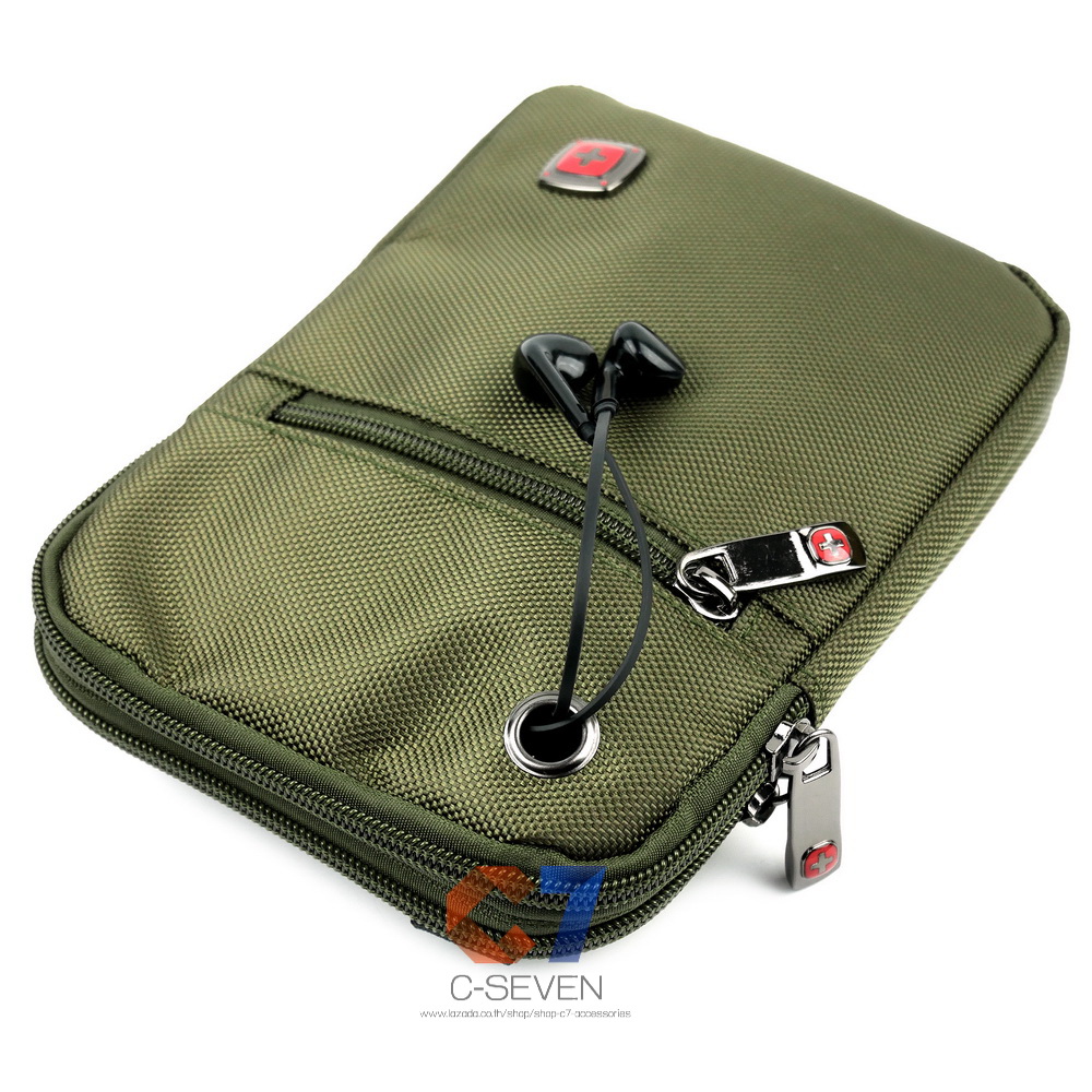 DAKAR กระเป๋าหนังสะพาย พร้อมช่องหูฟัง ใส่มือถือขนาด 5 - 7 นิ้ว (078)