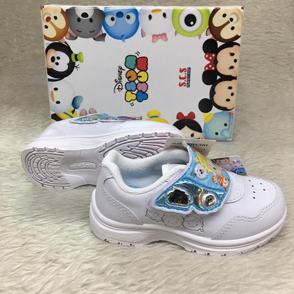 รองเท้านักเรียน สีขาว Pop Teen ลาย TSUM พร้อมปักชื่อ