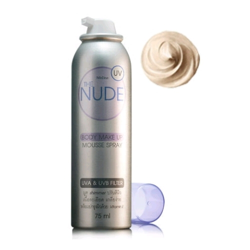 *พร้อมส่ง* Mistine THE NUDE Body Make Up Mousse Spray สเปรย์มูสรองพื้นผิวกาย ปรับสีผิวเนียนแบบเร่งด่วน กันแดด กันน้ำ กันเหงื่อ ติดทน