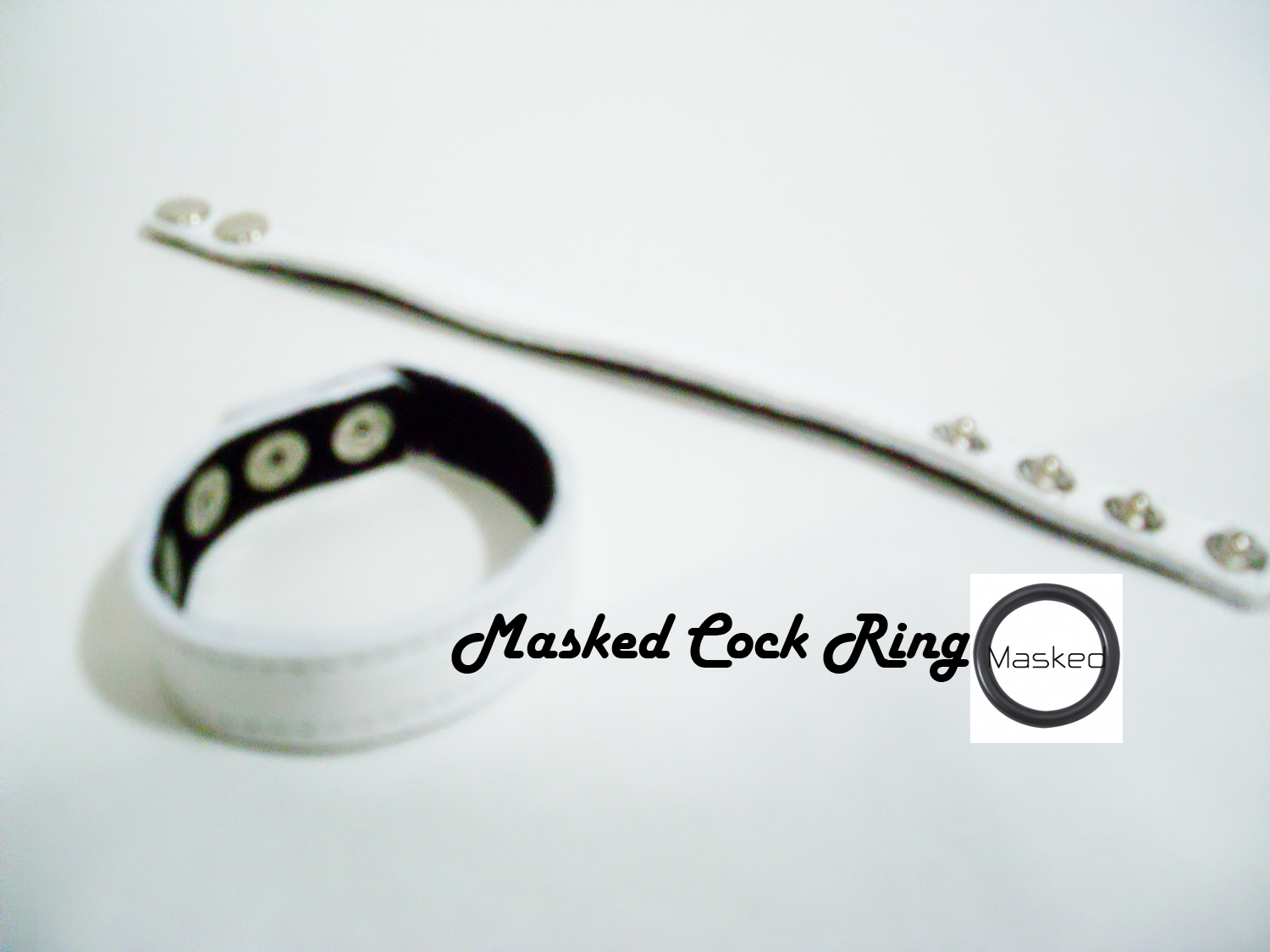 White Masked Leather Adjustment Cock Ring