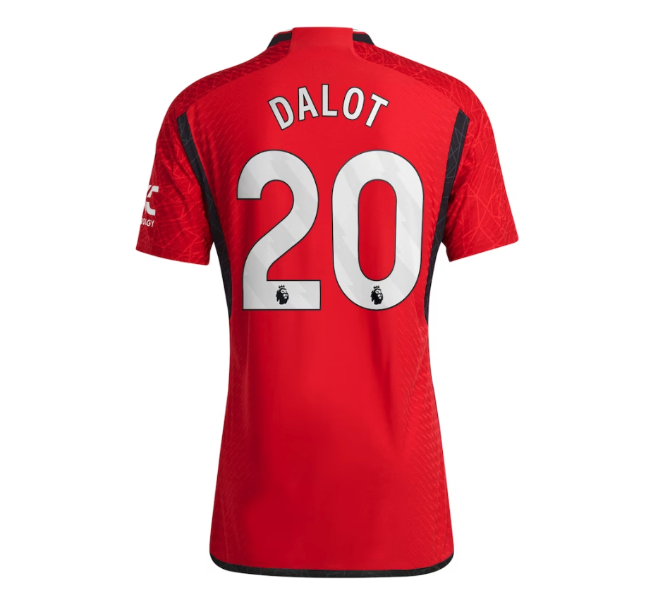 เสื้อแมนเชสเตอร์ ยูไนเต็ด 2023 2024 ทีมเหย้ารุ่นเวอร์ชั่นนักเตะ Home Authentic ติดชื่อเบอร์ Dalot 20 ของแท้