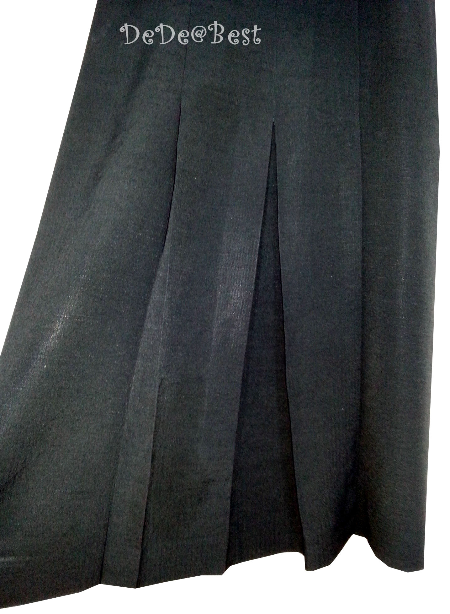 ขายแล้วค่ะ D22:Vintage dress เดรสวินเทจสีดำตีเกล็ดด้านหน้า แบบเรียบมีเสน่ห์❤