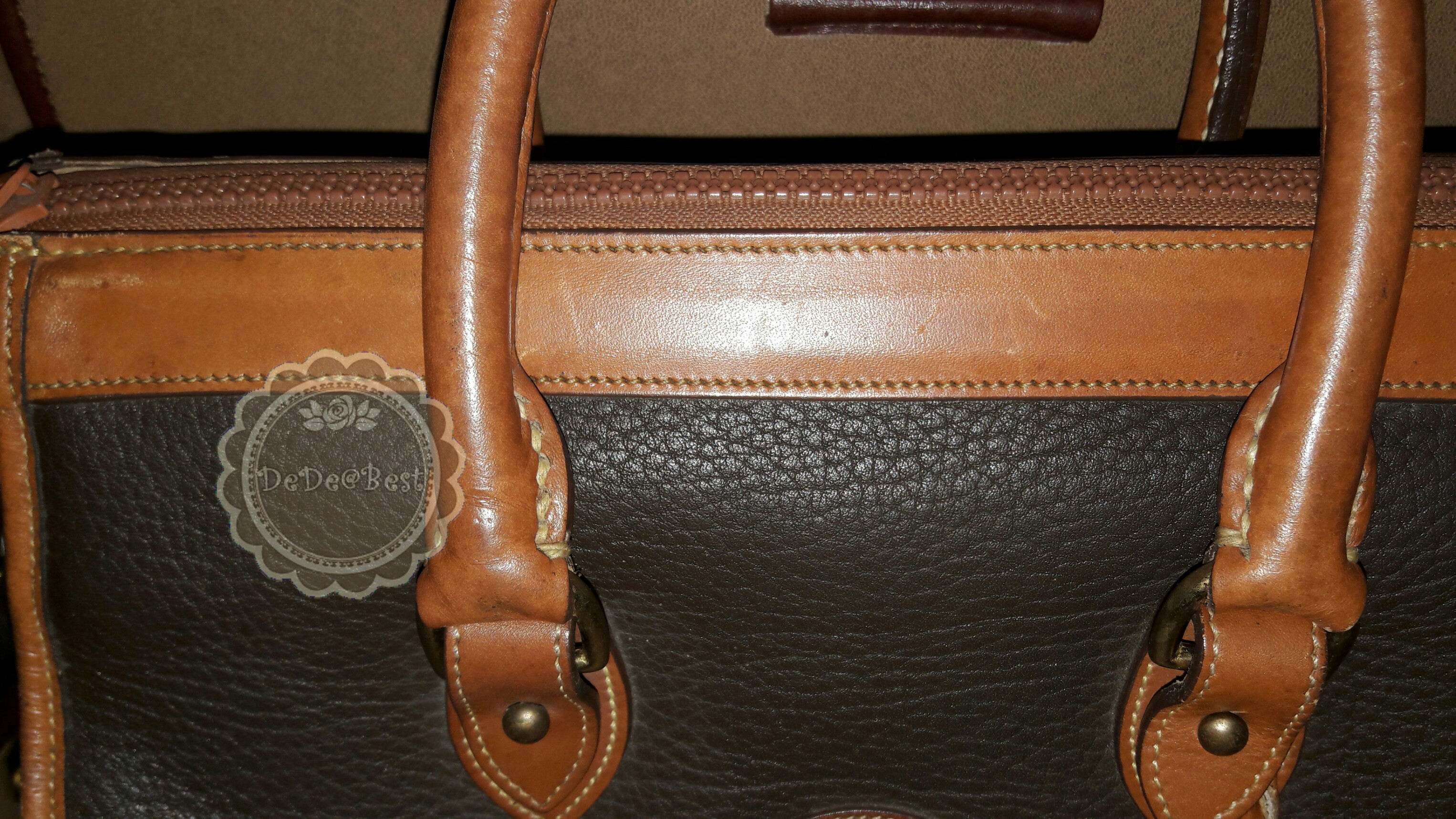 ขายแล้วค่ะ B53 :Vintage leather bag กระเป๋าถือใบสวย กระเป๋าหนังแท้ made in USA❤