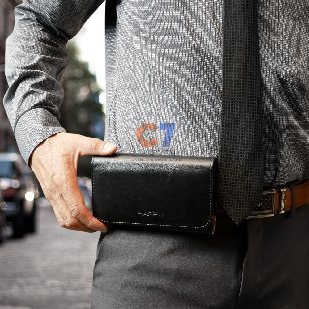 - ซองหนังคาดเอวขนาด แนวนอน สำหรับมือทุกรุ่น