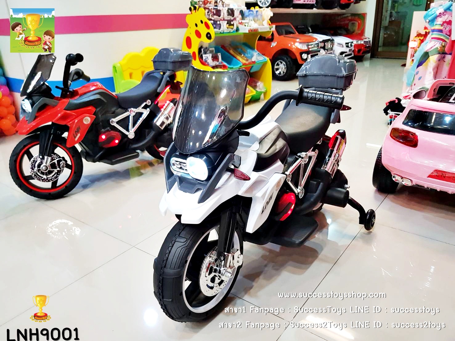 LNH9001W รถมอเตอร์ไซค์เด็กนั่งไฟฟ้า BMW (บิดคันเร่งที่มือ)