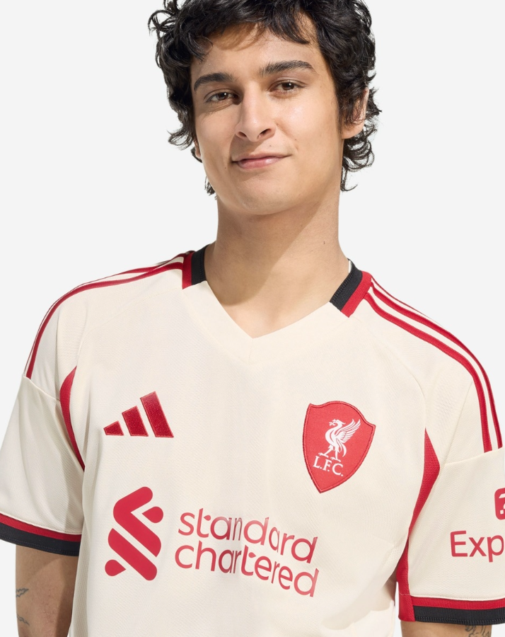 เสื้อลิเวอร์พูล 2025 2026 ทีมเยือน CHAMPIONS 20+อาร์มทอง+No Room For Racism ของแท้