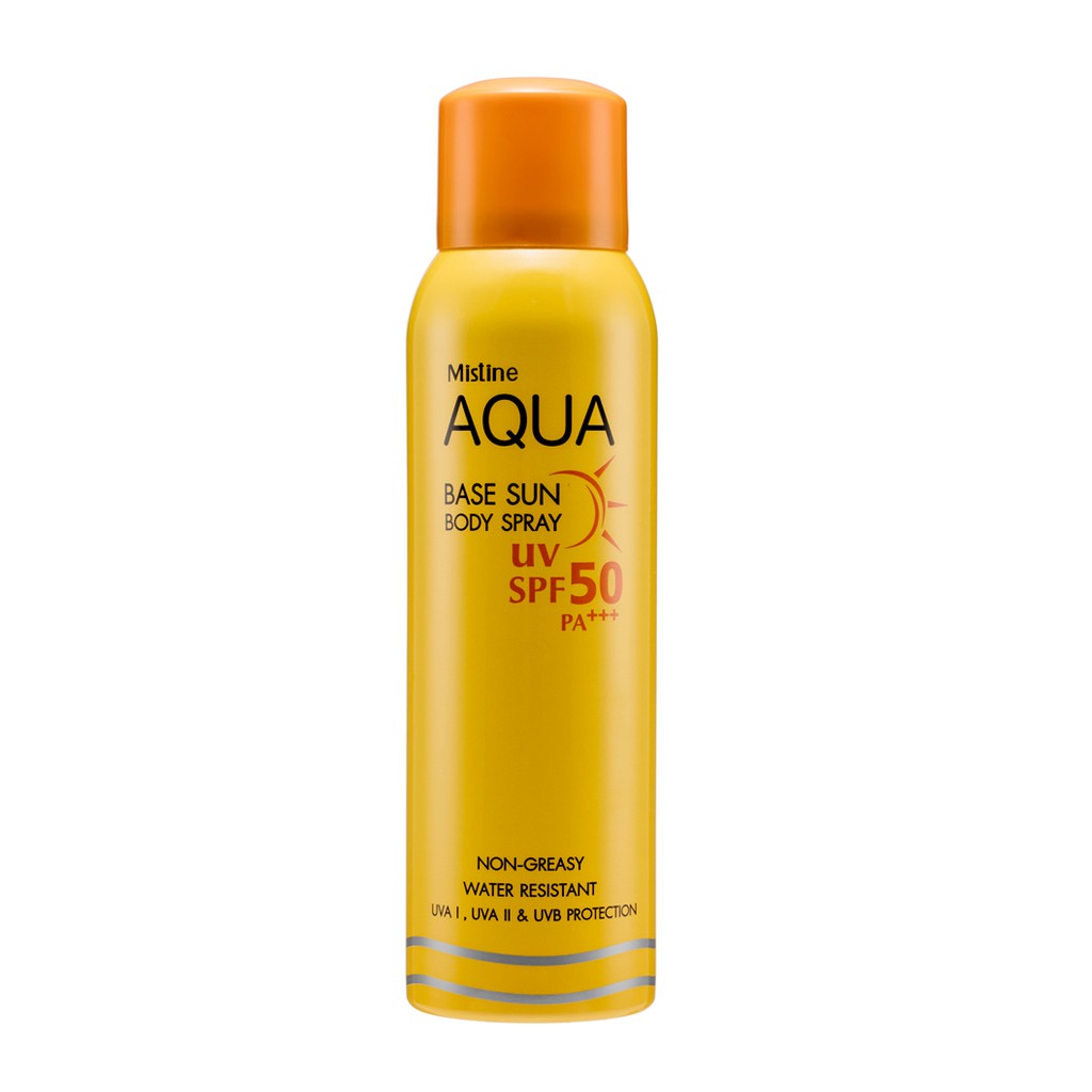 *พร้อมส่ง* AQUA BASE SUN BODY SPRAY SPF50 PA+++ สเปรย์กันแดดผิวกาย มิสทีน อะควา เบส ซัน บอดี้ เบาสบาย ซึมซาบเร็ว ไม่เหนอะหนะผิว ปกป้องผิวทุกที่ทุกเวลา