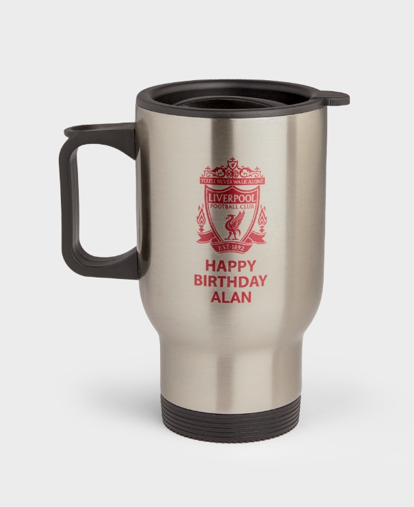 ถ้วยกาแฟลิเวอร์พูล LFC Crest Personalised Travel ของแท้