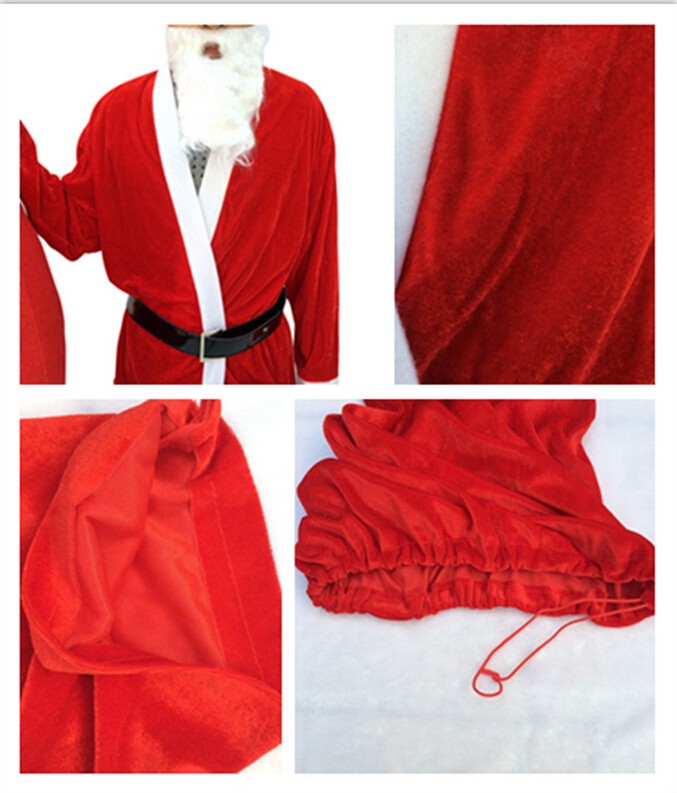 ชุดเซทซานต้าเด็กโต พร้อมหมวก สายเข็มขัด และหนวดปลอม