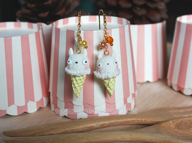ต่างหูไอศครีม Chibi totoro Ice-cream
