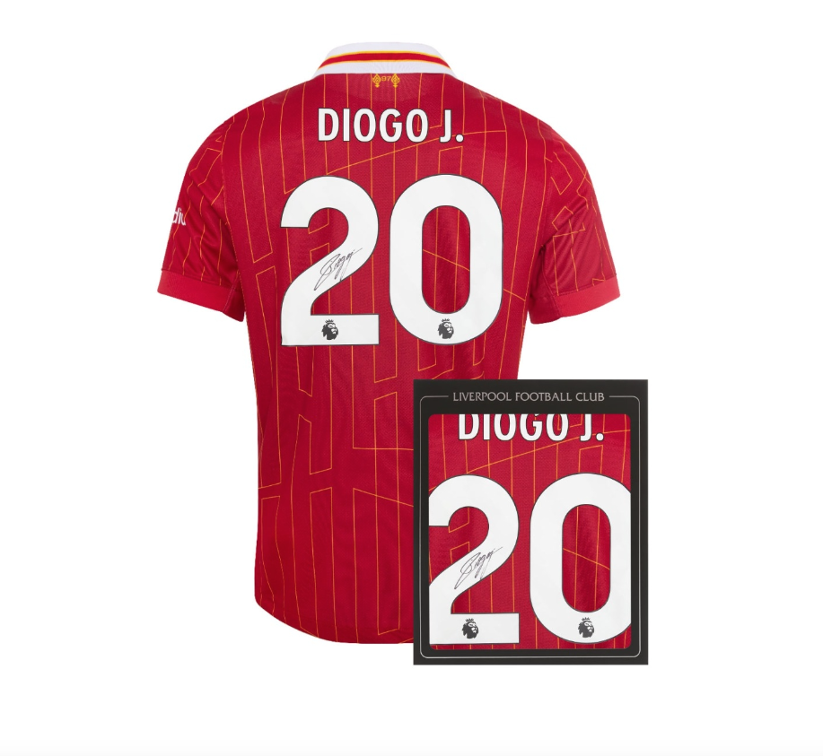 เสื้อลายเซ็นต์นักเตะลิเวอร์พูล 2024 2025 ทีมเหย้า Signed 24/25 Jota มีใบเซอร์ติฟิเคทรับรองของแท้