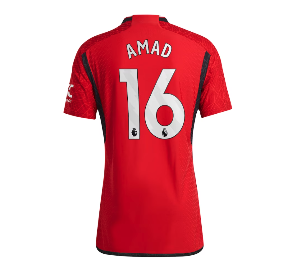 เสื้อแมนเชสเตอร์ ยูไนเต็ด 2023 2024 ทีมเหย้ารุ่นเวอร์ชั่นนักเตะ Home Authentic ติดชื่อเบอร์ Amad 16 ของแท้